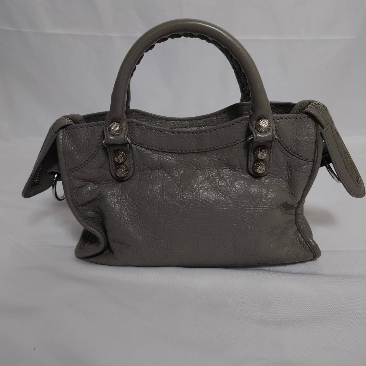 BALENCIAGA(バレンシアガ） ミニシティ クラシックシティバック ２wayバック  グレー スト付き