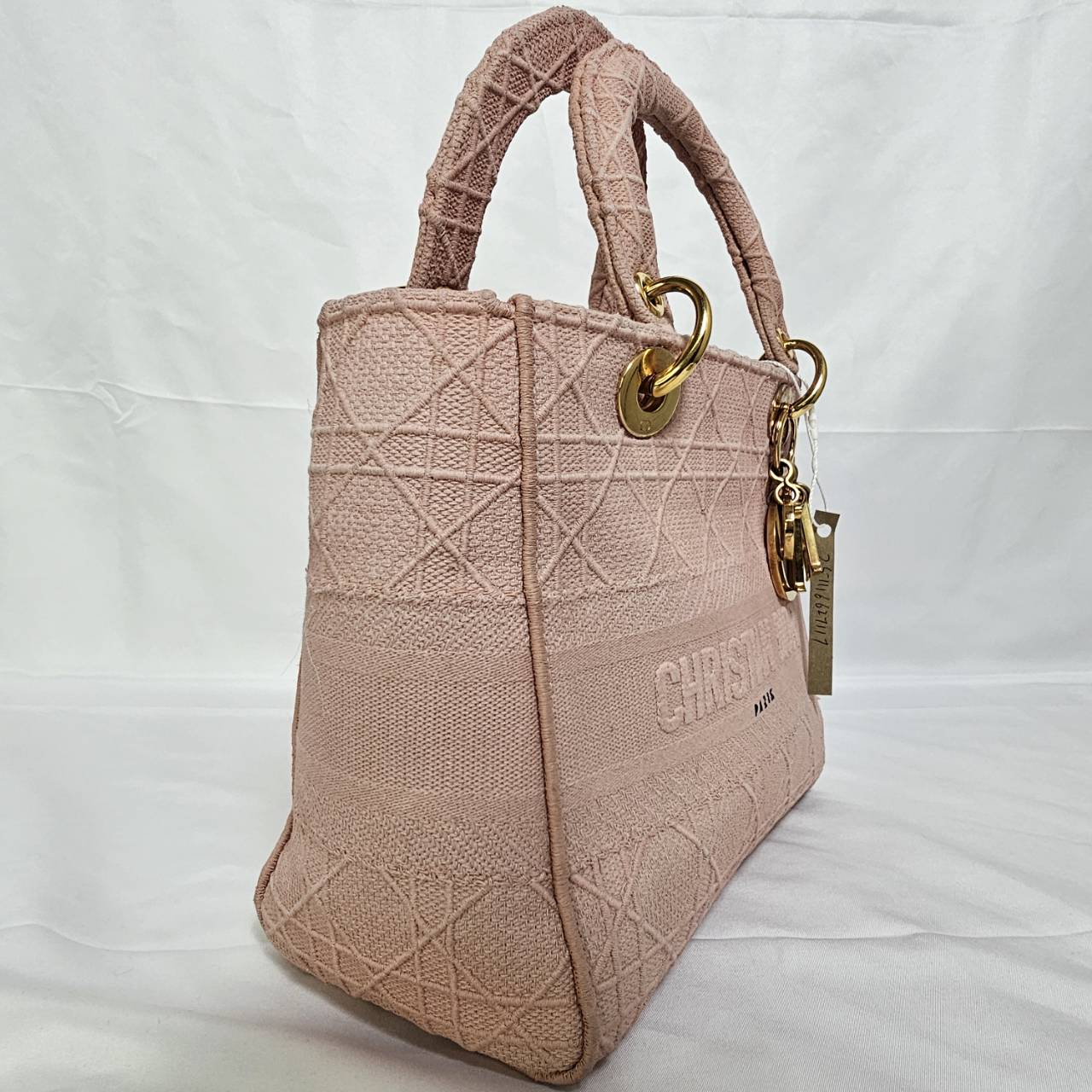 CHRISTIAN DIOR（クリスチャン ディオール）レディーディオール ピンク ２WAYハンドバック ゴールド金具  スト付き