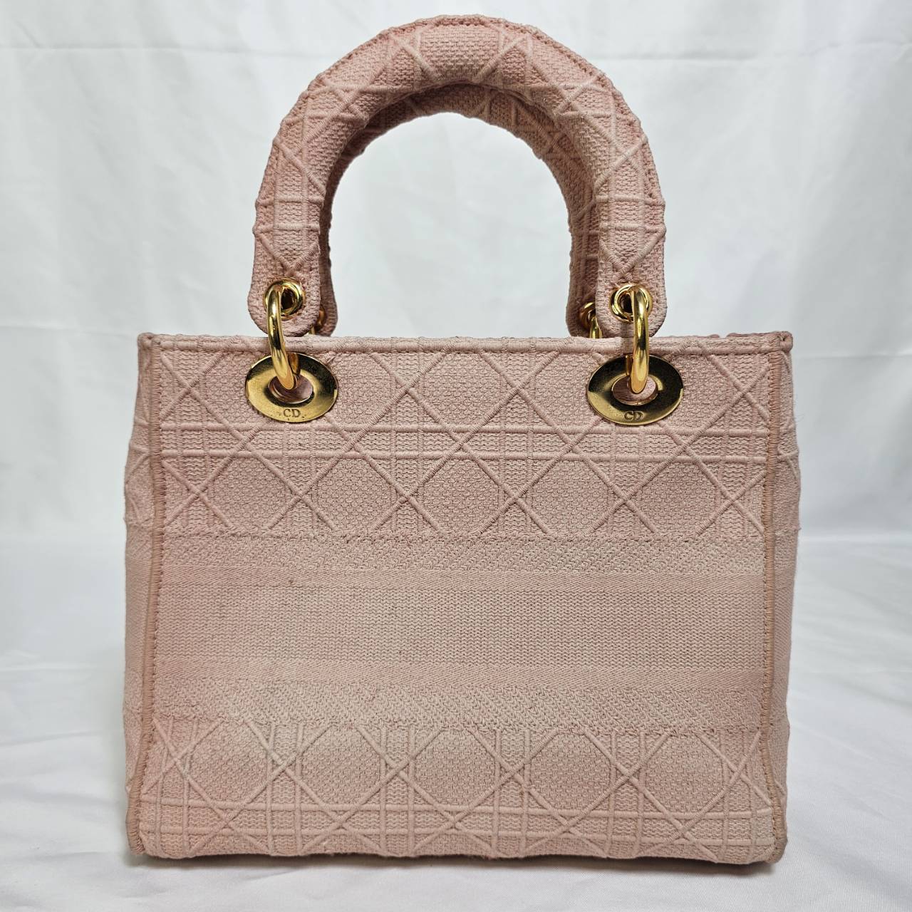 CHRISTIAN DIOR（クリスチャン ディオール）レディーディオール ピンク ２WAYハンドバック ゴールド金具  スト付き