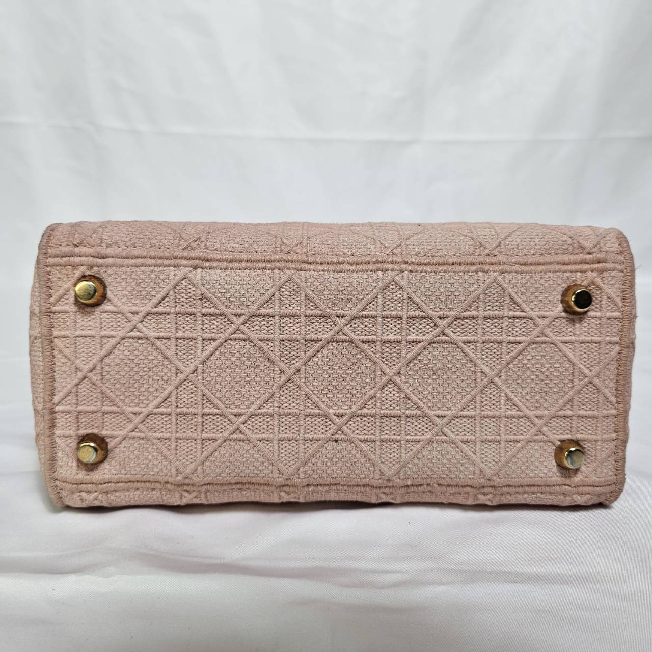 CHRISTIAN DIOR（クリスチャン ディオール）レディーディオール ピンク ２WAYハンドバック ゴールド金具  スト付き