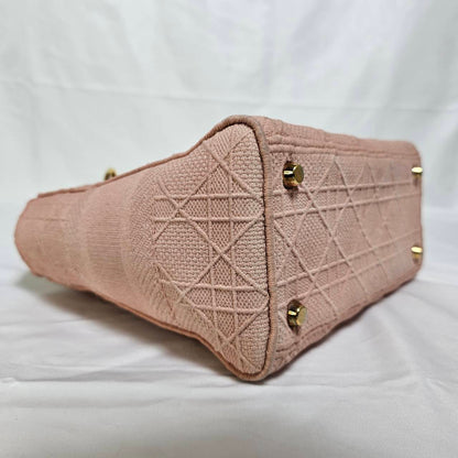 CHRISTIAN DIOR（クリスチャン ディオール）レディーディオール ピンク ２WAYハンドバック ゴールド金具  スト付き