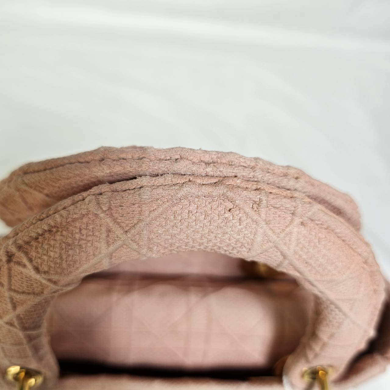 CHRISTIAN DIOR（クリスチャン ディオール）レディーディオール ピンク ２WAYハンドバック ゴールド金具  スト付き