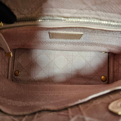 CHRISTIAN DIOR（クリスチャン ディオール）レディーディオール ピンク ２WAYハンドバック ゴールド金具  スト付き