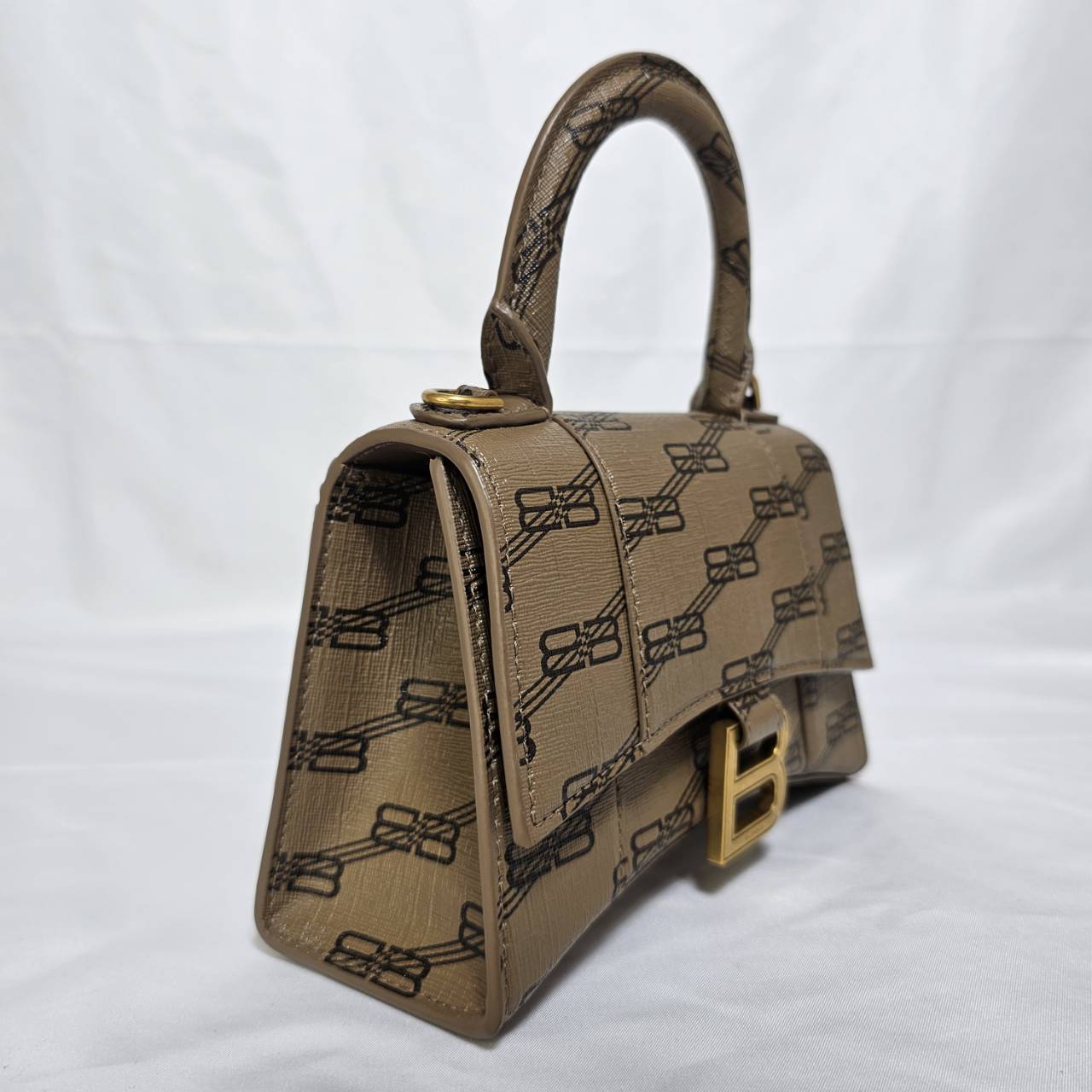 BALENCIAGA(バレンシアガ） アワーグラス スモールBB モノグラム カーフ ハンドバック ストラップ付