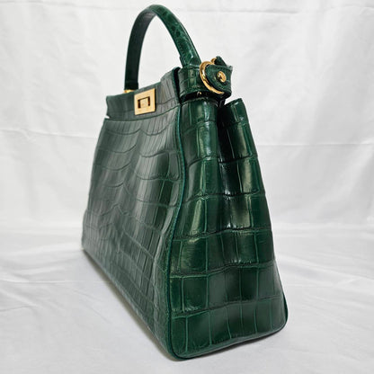 FENDI(フェンディ） ピーカブー ミディアム クロコダイル グリーン 未使用