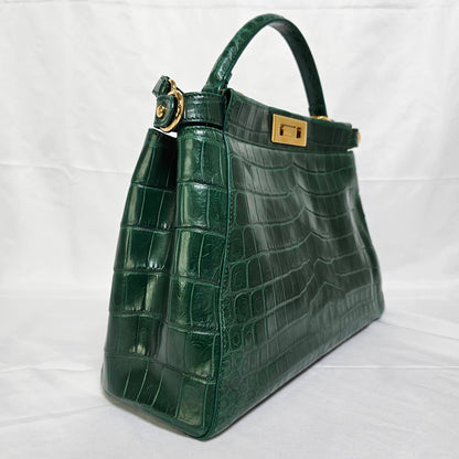 FENDI(フェンディ） ピーカブー ミディアム クロコダイル グリーン 未使用