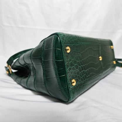 FENDI(フェンディ） ピーカブー ミディアム クロコダイル グリーン 未使用
