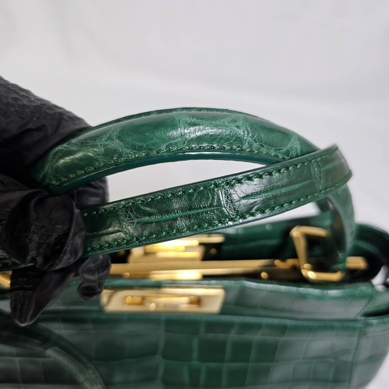 FENDI(フェンディ） ピーカブー ミディアム クロコダイル グリーン 未使用