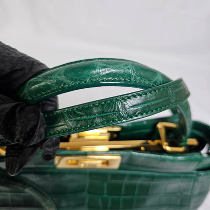 FENDI(フェンディ） ピーカブー ミディアム クロコダイル グリーン 未使用