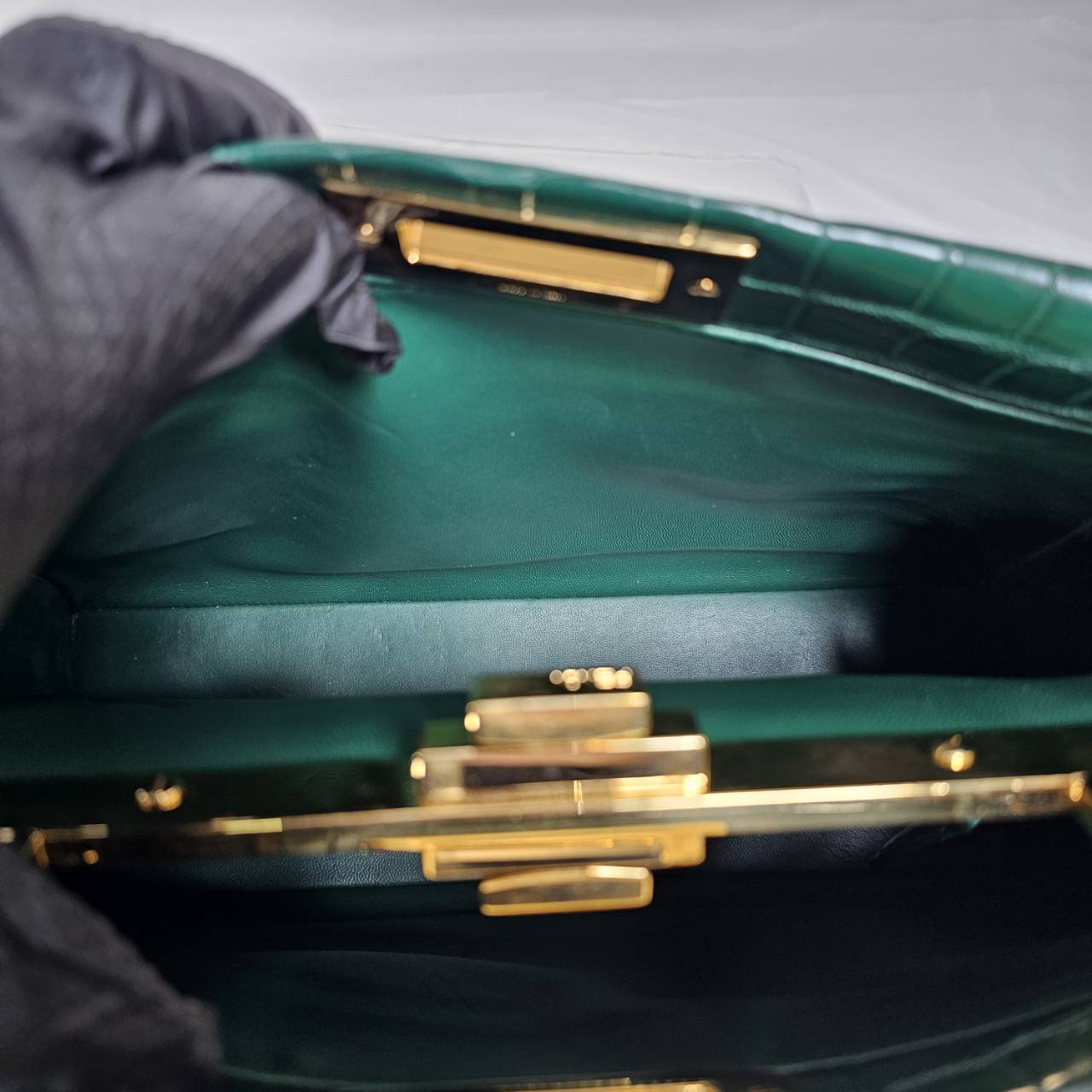 FENDI(フェンディ） ピーカブー ミディアム クロコダイル グリーン 未使用