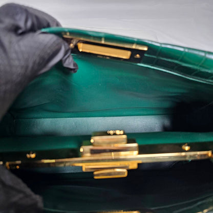 FENDI(フェンディ） ピーカブー ミディアム クロコダイル グリーン 未使用