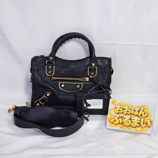 BALENCIAGA(バレンシアガ） ミニシティ クラシックシティバック ２wayバック  ネイビー系 ストミラー付き