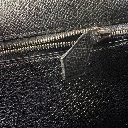 HERMES(エルメス） ケリー28 シルバー金具  🔲I （2005年）ハンドバック ブラック トゴ スト付き 鍵 カデナ クロシェット付き